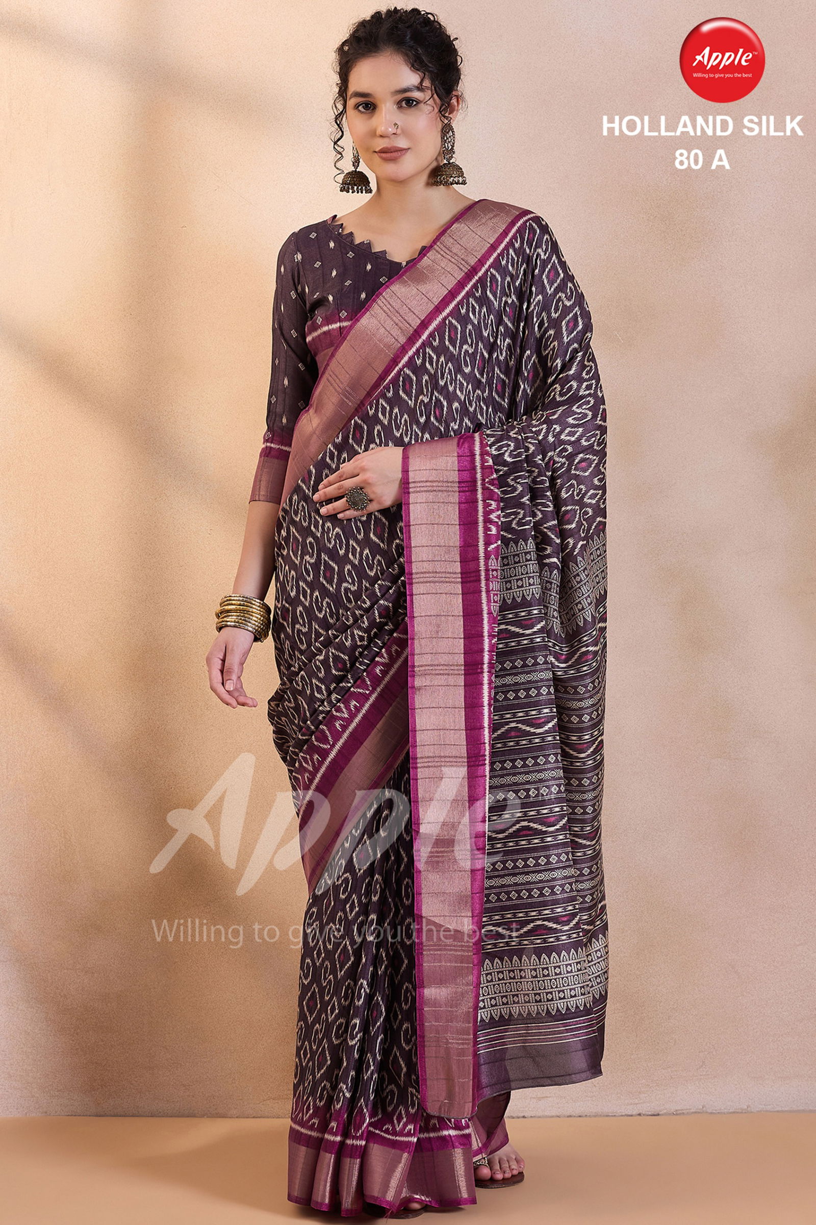 Holland Silk 80 By Apple Blend Silk Printed Designer Saree Wholesale Shop In Surat
